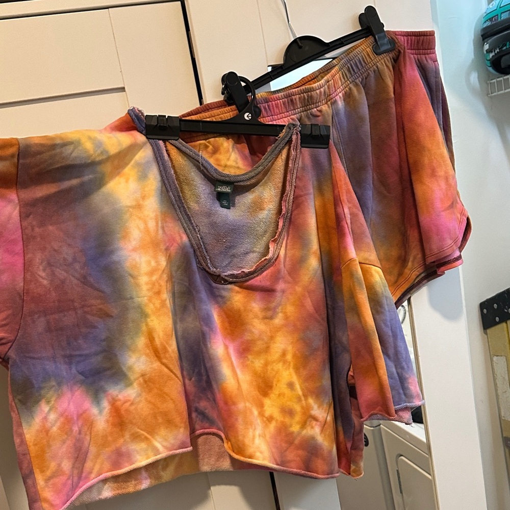 Colorful Tie-Dye T-Shirt and Shorts Set